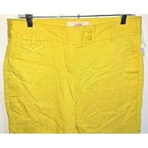 J. Crew 6 Yellow City Fit Size 6 Classic‎ Twill Chino Pants Wide Cuffed Leg NWT